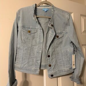 Draper James Women's Blue Striped Jacket